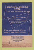 Matchbook Cover - Des Moines Steel Company Des Moines IA 40 Strike
