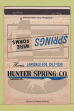 Matchbook Cover - Hunter Spring Lansdale AZ wire forms WEAR 40 Strike