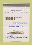 Matchbook Cover - EG Vernon and Son Anderson IN brick plaster 40 Strike