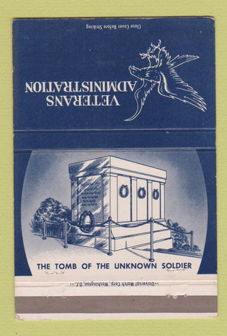 Matchbook Cover - Veterans Administration Tomb of Unknown Soldier 40 Strike