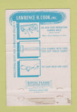 Matchbook Cover - Lawrence Cook Plastic Molds East Providence RI WEAR 40 Strike
