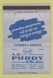 Matchbook Cover - AR Purdy New York City Steels and Tubes 40 Strike
