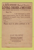 Matchbook Cover - Moose Lodge Pittsburgh PA WEAR 40 Strike