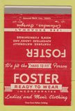Matchbook Cover - Foter Ready to Wear Clothes Columbus GA 40 Strike