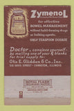 Matchbook Cover - Zymenol Otis Glidden Evanston IL Brewer's Yeast beer 40 Strike