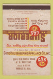 Matchbook Cover - Superior Gas Butane Appliances Mobile AL 40 Strike