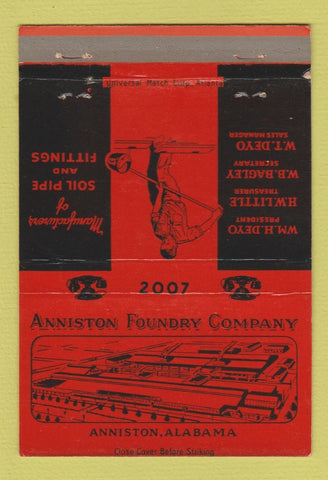 Matchbook Cover - Anniston Foundry Company Anniston AL 40 Strike