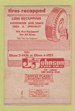 Matchbook Cover - Johnie Johnson Tires Worth Worth TX US Royal 40 Strike