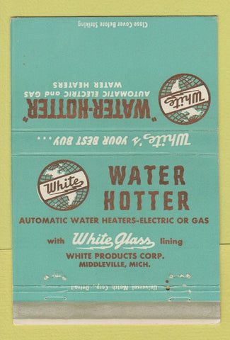 Matchbook Cover - White Water Heaters Middleville MI 40 Strike