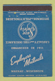 Matchbook Cover - Employers Mutual Insurance Wausau WI 40 Strike