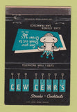 Matchbook Cover - Lew Lehr's Steaks San Francisco CA 40 Strike