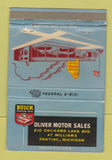 Matchbook Cover - Oliver Motors Buick Pontiac MI 40 Strike