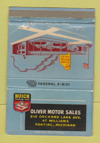 Matchbook Cover - Oliver Motors Buick Pontiac MI 40 Strike