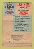 Matchbook Cover - Oliver Motors Buick Pontiac MI 40 Strike