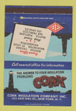 Matchbook Cover - Cork Insulation Company New York City 40 Strike
