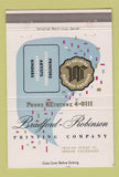 Matchbook Cover - Bradford Robinson Printing Denver Colorado 40 Strike
