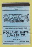 Matchbook Cover - Holland Smith Lumber Cheyenne WY BLUE 40 Strike