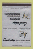 Matchbook Cover - Cambridge Wire Cloth Cambridge MD 40 Strike