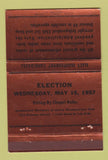 Matchbook Cover - Independent Club Voting Denver Colorado 1957 40 Strike