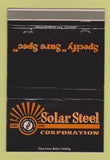 Matchbook Cover - Solar Steel Corporation Cleveland OH 40 Strike