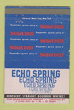 Matchbook Cover - Echo Spring Kentucky Whiskey Louisville KY 40 Strike