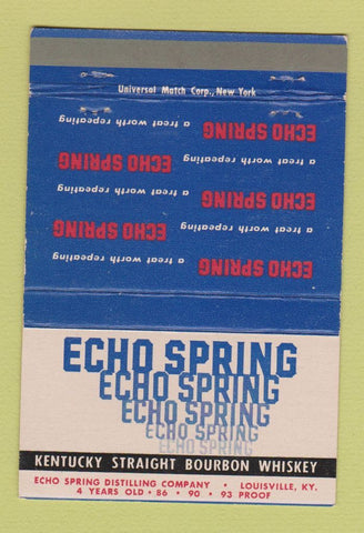 Matchbook Cover - Echo Spring Kentucky Whiskey Louisville KY 40 Strike