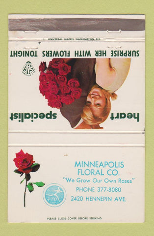 Matchbook Cover - Minneapolis Floral Company MN flowers 40 Strike