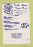 Matchbook Cover - Dutch Village Motor Court New Castle DE 40 Strike