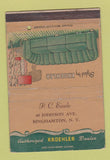 Matchbook Cover - Kroehler Furniture Binghamton NY WORN 40 Strike