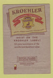 Matchbook Cover - Kroehler Furniture Binghamton NY WORN 40 Strike