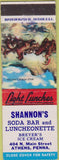Matchbook Cover - Shannon's Soda Bar Breyer's Ice Cream Athens PA