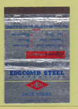 Matchbook Cover - Edgcomb Steel Hillside NJ Jack Stiles WEAR 40 Strike