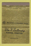 Matchbook Cover - Wm Battersby Funeral Home Philadelphia PA WEAR 40 Strike