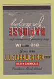 Matchbook Cover - JU Starkweather Heavy Chemicals Providence RI 40 Strike