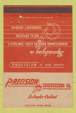 Matchbook Cover - Precision Engineering Los Angeles CA Oakland 40 Strike