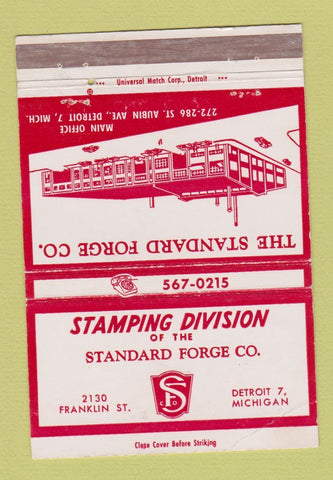 Matchbook Cover - Standard Forge Stamping Detroit MI WEAR 40 Strike