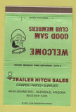 Matchbook Cover - Trailer Hitch Sales Glendale AZ WEAR 40 Strike
