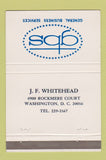 Matchbook Cover - General Business Services JF Whitehead Washington DC 40 Strike