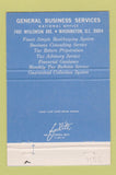 Matchbook Cover - General Business Services JF Whitehead Washington DC 40 Strike