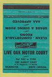 Matchbook Cover - Live Oak Motor Court Wilmington NC 40 Strike