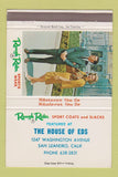 Matchbook Cover - Rough Rider Men's Clothes San Leandro CA 40 Strike