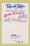 Matchbook Cover - Rough Rider Men's Clothes San Leandro CA 40 Strike