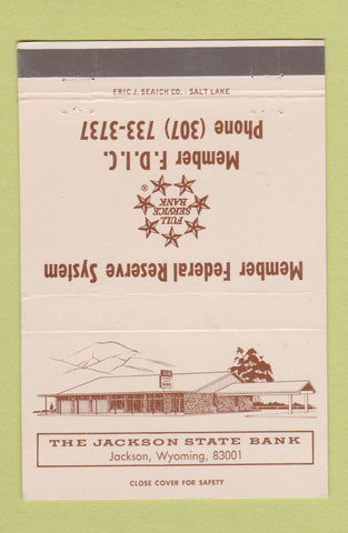 Matchbook Cover - Jackson State Bank Jackson WY 40 Strike