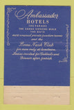 Matchbook Cover - Ambassador East Hotel Chicago IL Pump Room 40 Strike