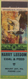 Matchbook Cover - Harry Leedom Coal Feed Mount Joy PA