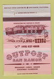 Matchbook Cover - Outpost San Ramon CA restaurant 40 Strike