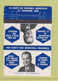 Matchbook Cover - Leo Ouellet Election St Leonard QC WORN 40 Strike