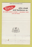 Matchbook Cover - Temptaste Brand Meats Columbus OH Ohio Steak BBQ 40 Strike