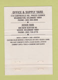 Matchbook Cover - Delaware Brick Wilmington Dover DE 40 Strike