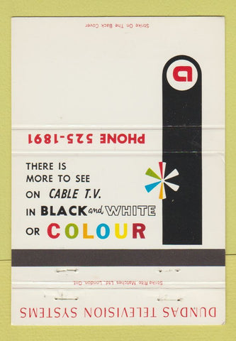 Matchbook Cover - Dundas TV Systems ON 40 Strike